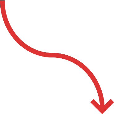 Curved mystery-red arrow pointing down