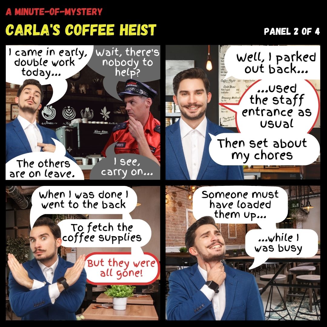Minute-Of-Mystery | Carla's Coffee Heist